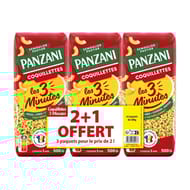 Panzani coquillettes cuisson rapide 2x500g + 1 paquet offert 1500g