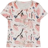 Tee shirt femme manches courtes BLANC AOP T50\52