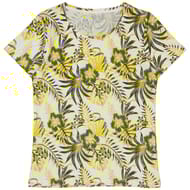 Tee shirt femme manches courtes BLANC/JAUNE AOP T50\52