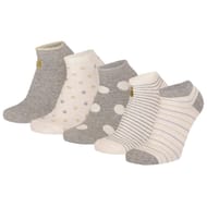 5 paires de socquettes fantaisies femme COMBO 1 GRIS 36/41