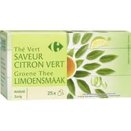 Carrefour sensation thé vert saveur citron vert 25 sachets x1.3g