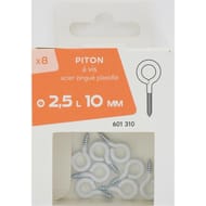 Tréfilaction 8 pitons à vis acier zingué plastifié 2.5x10mm