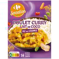 Carrefour sensation poulet curry coco riz 300g
