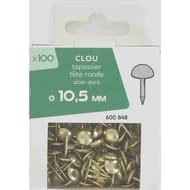 Clou tapissier tête ronde acier doré 10.5mm x100