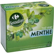 Carrefour sensation thé vert menthe 50 sachets - 80g