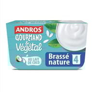 Andros gourmand & végétal brassé nature 4x100g