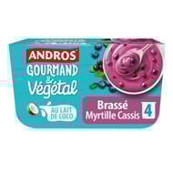 Andros gourmand & végétal au lait d'amande myrtille cassis 4x100g