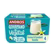 Andros gourmand & végétal lait de coco vanille 4x100g