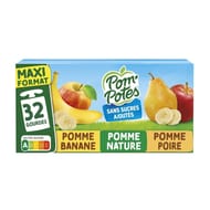 Pom'Potes compotes gourdes pomme, pomme poire, pomme banane 32x90g
