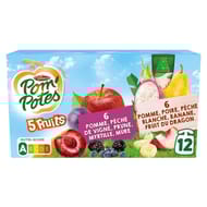 Pom'Potes compotes gourdes 5 fruits violets et blancs 12x90g