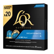 L'or café capsule type nespresso  espresso decafeiné x20 104g