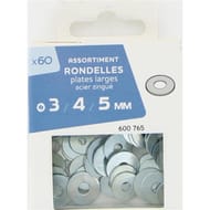 Assortiment rondelle plates larges diam 3/4/5 mm x 60
