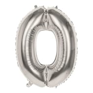 Ballon alu argent 86cm chiffre 0