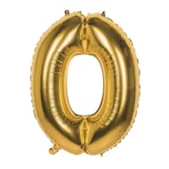 Ballon alu or  86 cm chiffre 0