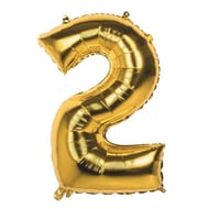 Ballon alu or  86 cm chiffre 2