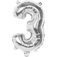 Ballon alu argent 36cm chiffre 3