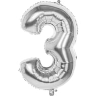 Ballon alu argent 86cm chiffre 3