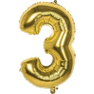 Ballon alu or 86cm chiffre 3