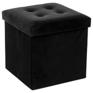 Pouf pliant velours "lysandre" noir
