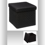 Pouf pliant polyester noir