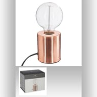 Lampe " tube métal" h10cm cuivre