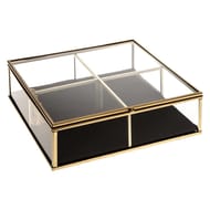 Boite bijoux verre et velours gold