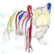 Chien résine "trash"34x18x26 blanc
