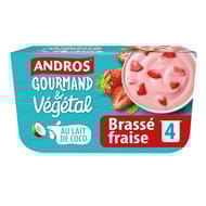 Andros gourmand & végétal brassé fraise 4x100g