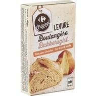 Carrefour original levure boulangère pains & brioches 6 sachets de 5g