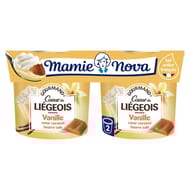 Mamie Nova liégeois dessert lacté à la vanille et coeur caramel au beurre salé 2x120g