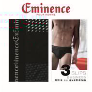 Lot de 3 slips trio Business Print homme Eminence 2500 CAMEL/TRIA/NOIR T6