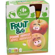 Carrefour classic' compotes pomme abricot x4 - 360g