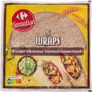 Carrefour sensation 6 wraps blé complet 370g