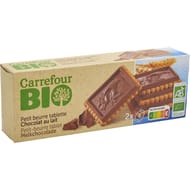 Carrefour bio biscuit petit beurre chocolat lait 150g