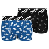 Lot de 2 boxers garçon micro recyclée Dim AM4 PEACE/SMILEY/NOIR 12 ANS