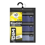 Lot de 3 boxers ligne Ecodim garçon Dim BLM - B2P BLEU 12 ANS
