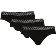 Lot de 3 slips ligne Trio Dentelle Coton Well NOIR 40/42