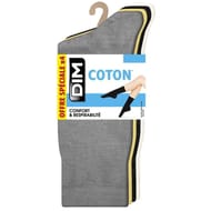 4 paires de mi chaussettes coton femme DIM BANANE/GRISCLAIRCHINE/BLC/NOIR T39\42