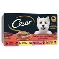 Cesar barquettes les terrines classiques pour chien adulte 4 variétés