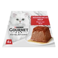 Purina gourmet révélations mousseline au boeuf nappée de sauce 4x57g 228g
