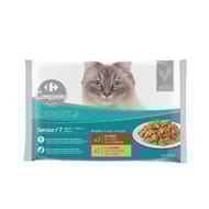 Carrefour companino pâtée chat senior en sauce au veau & dinde 4x85g