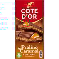 Cote d'or fourré épais lait praliné coeur coulant caramel 200g