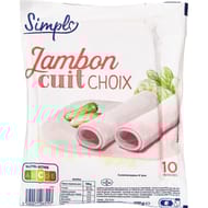 Simpl jambon cuit choix dégraissé découenné 10 tranches 450g