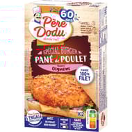 Père Dodu pané de poulet spécial burger chapelure oignons x2 180g