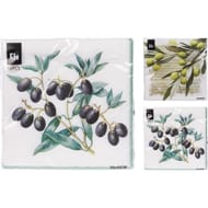 Serviettes motif olive x16