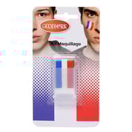 Crayon maquillage bleu, blanc, rouge 3 en 1