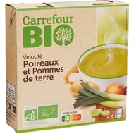Carrefour bio soupe velouté poireaux pommes de terre 2x30cl
