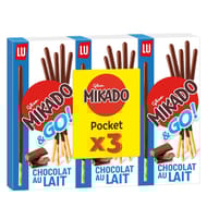 Mikado pocket chocolat lait lot de 3 soit 117g