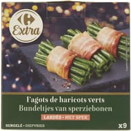 Carrefour extra fagots de haricots verts lardés 405g