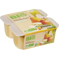 Carrefour bio compote pomme poire sans sucre ajouté 4X100g
